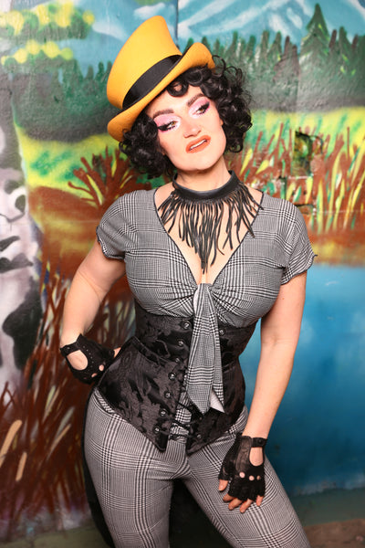 Swallowtail Corset in Black Damask #41 - The Bells & Whistles Collection