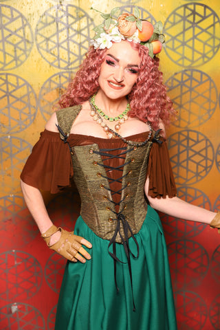 18. Elizabeth Corset in Greenhouse Relic Upholstery -  Bonfires, Blessings, and Blooms Collection