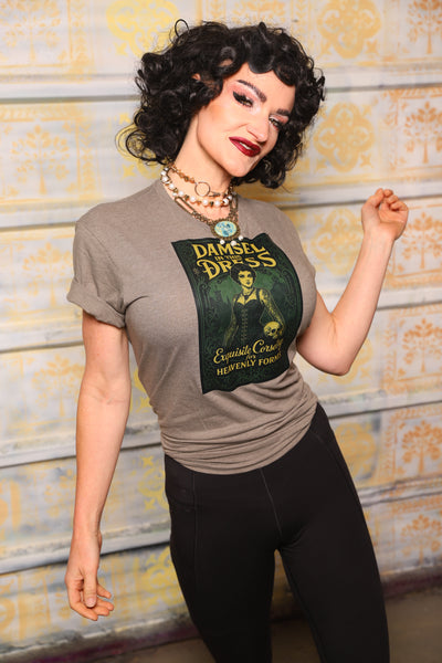 Damsel "Exquisite" Poster Tshirt in Warm Gray