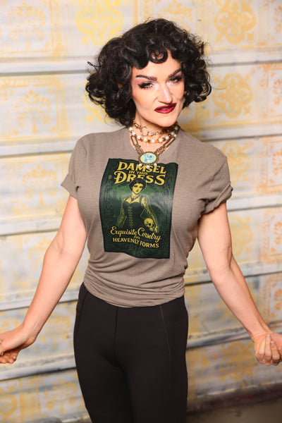 Damsel "Exquisite" Poster Tshirt in Warm Gray