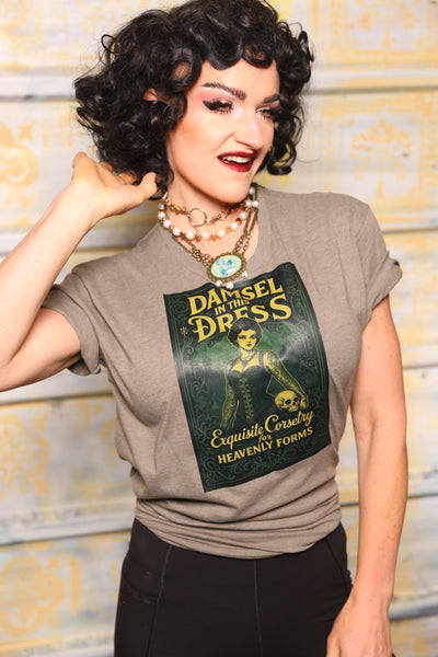 Damsel "Exquisite" Poster Tshirt in Warm Gray