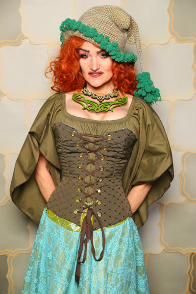 32. Petite Aurora Strapless in Sage Diamond - The Brine for Bunny Collection