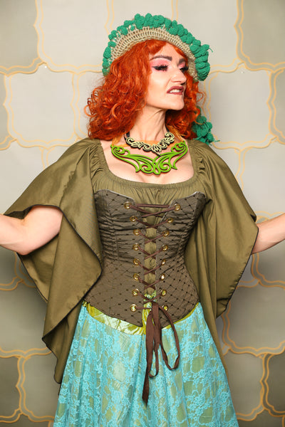 32. Petite Aurora Strapless in Sage Diamond - The Brine for Bunny Collection