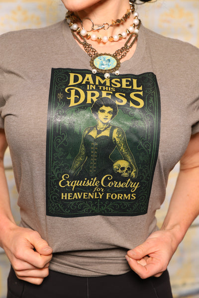 Damsel "Exquisite" Poster Tshirt in Warm Gray