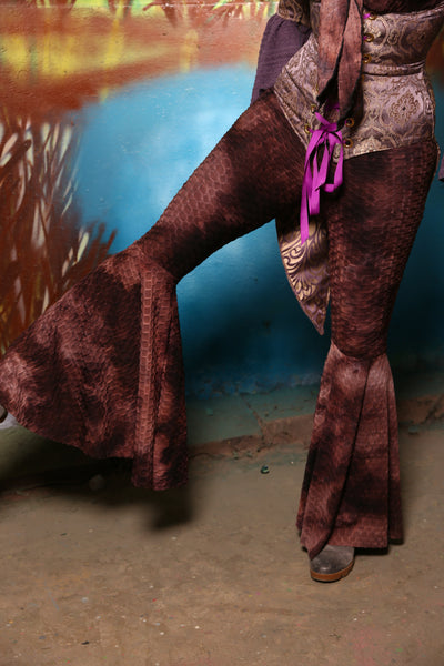 Bell Bottoms in Raisin Textured Spandex #07 - The Bells & Whistles Collection