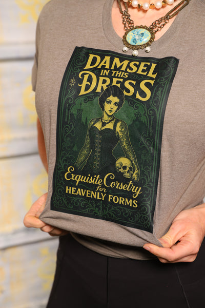 Damsel "Exquisite" Poster Tshirt in Warm Gray