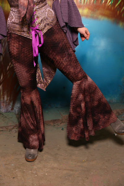 Bell Bottoms in Raisin Textured Spandex #07 - The Bells & Whistles Collection