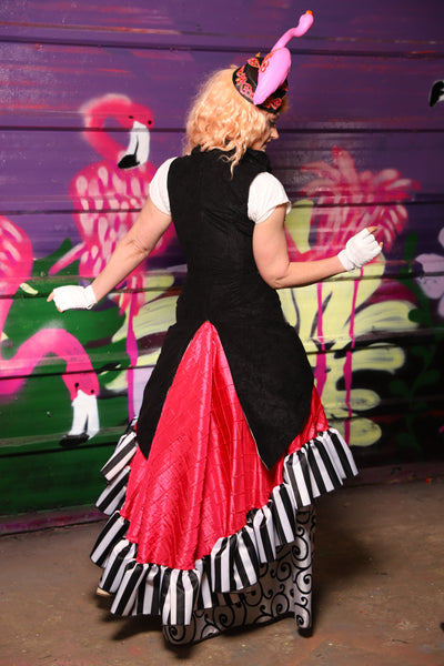 Vixen Corset w/Tails & Pockets in Solid Matte Black - The Dragon Fruit Diva Collection
