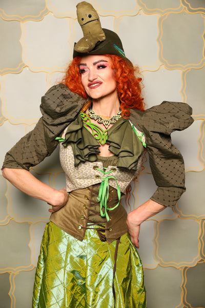 16. Detachable Puff Sleeve in Sage Diamond - The Brine for Bunny Collection