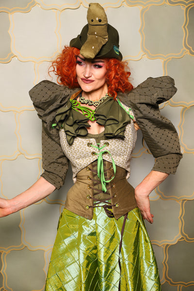 16. Detachable Puff Sleeve in Sage Diamond - The Brine for Bunny Collection