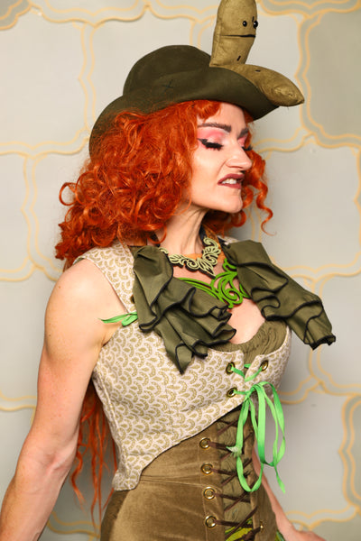 10. Cropped Marie Corset in Brine Scallop *PLEASE order by BUST Measurement, NOT waist!* - The Brine for Bunny Collection