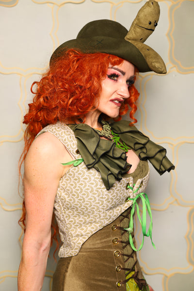 10. Cropped Marie Corset in Brine Scallop *PLEASE order by BUST Measurement, NOT waist!* - The Brine for Bunny Collection