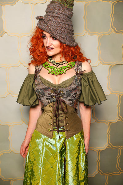 14. Cropped Marie Corset in Victorian Parlor Rose *PLEASE order by BUST Measurement, NOT waist!* - The Brine for Bunny Collection