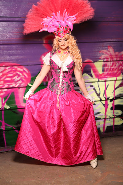 Tulip Skirt in Hot Pink Pintuck - The Dragon Fruit Diva Collection