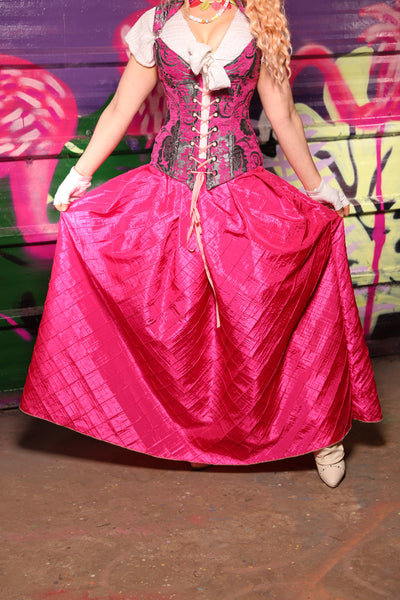 Tulip Skirt in Hot Pink Pintuck - The Dragon Fruit Diva Collection
