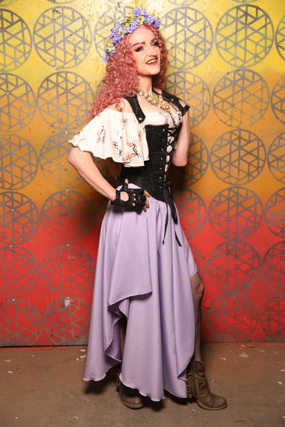Crescent Skirt in Lilac Matte Reverse Satin - Bonfires, Blessings, and Blooms Collection