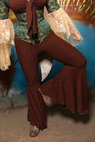 Bell Bottoms in Hazel Nut Textured Spandex #06 - The Bells & Whistles Collection