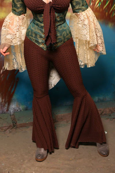 Bell Bottoms in Hazel Nut Textured Spandex #06 - The Bells & Whistles Collection