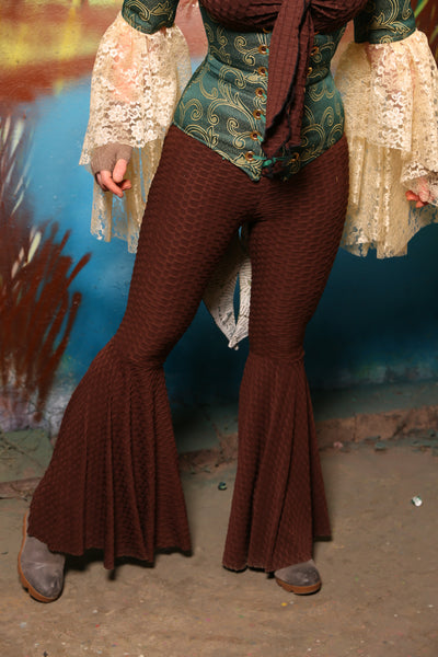 Bell Bottoms in Hazel Nut Textured Spandex #06 - The Bells & Whistles Collection