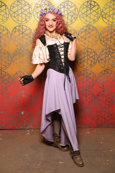 Crescent Skirt in Lilac Matte Reverse Satin - Bonfires, Blessings, and Blooms Collection