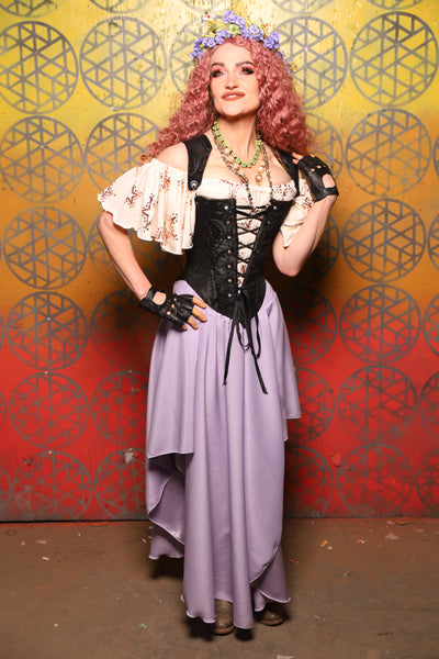 Crescent Skirt in Lilac Matte Reverse Satin - Bonfires, Blessings, and Blooms Collection