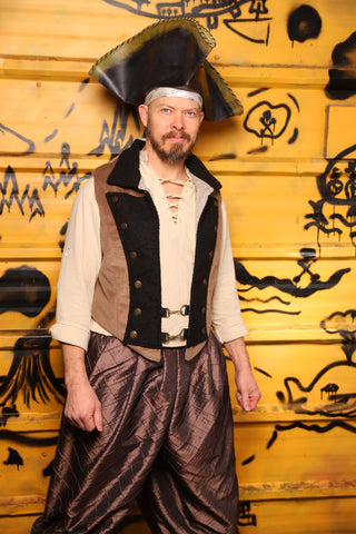 09. Swashbuckler Vest in Tan Sand Velvet -  THE SWASHBUCKLERS: PART 1