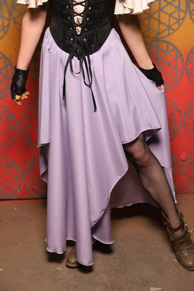 Crescent Skirt in Lilac Matte Reverse Satin - Bonfires, Blessings, and Blooms Collection