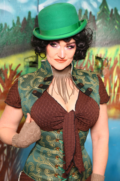 Sgt Pepper Vest in Clover Swirl Damask #30 - The Bells & Whistle Collection