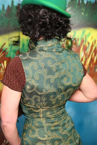 Sgt Pepper Vest in Clover Swirl Damask #30 - The Bells & Whistle Collection