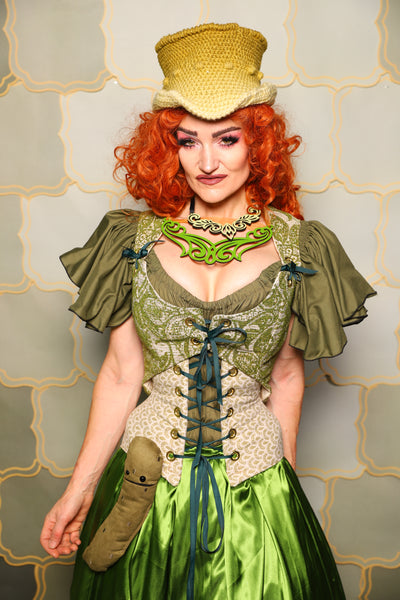 16. Detachable Puff Sleeve in Sage Diamond - The Brine for Bunny Collection
