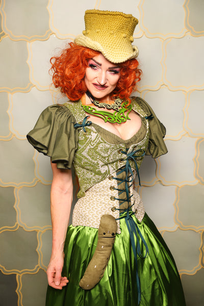 12. Cropped Marie Corset in Garden Gate Paisley *PLEASE order by BUST Measurement, NOT waist!* - The Brine for Bunny Collection