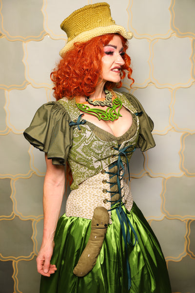 12. Cropped Marie Corset in Garden Gate Paisley *PLEASE order by BUST Measurement, NOT waist!* - The Brine for Bunny Collection