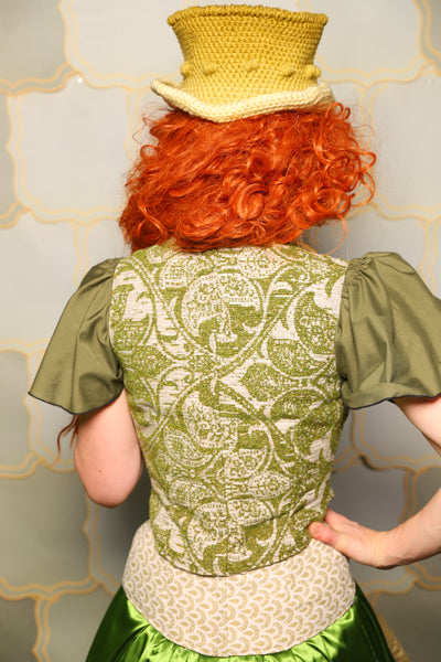 12. Cropped Marie Corset in Garden Gate Paisley *PLEASE order by BUST Measurement, NOT waist!* - The Brine for Bunny Collection