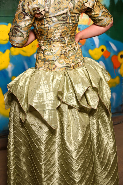 Mini Fairy Skirt in Green Tea Pintuck - Quack & Splash Collection