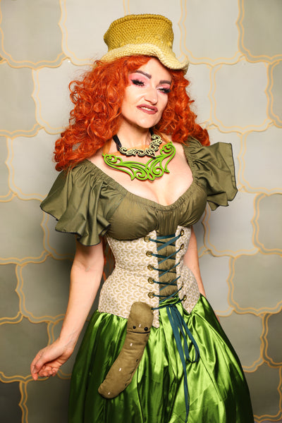 33. Petite Underbust Wench Corset in Brine Scallop - The Brine for Bunny Collection