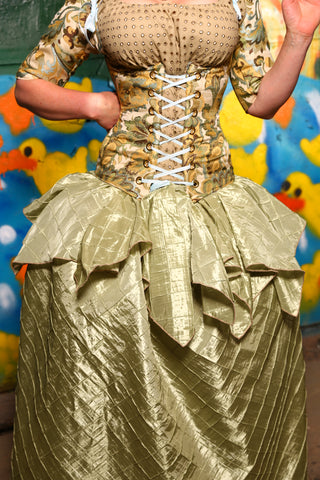 Mini Fairy Skirt in Green Tea Pintuck - Quack & Splash Collection