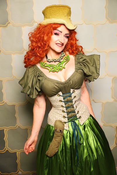 33. Petite Underbust Wench Corset in Brine Scallop - The Brine for Bunny Collection