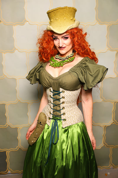 33. Petite Underbust Wench Corset in Brine Scallop - The Brine for Bunny Collection