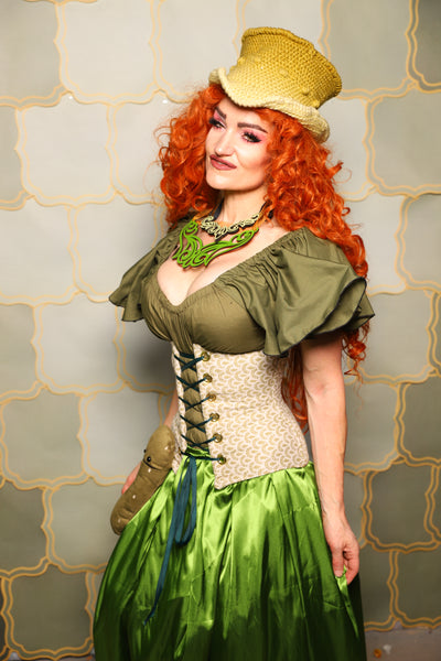 33. Petite Underbust Wench Corset in Brine Scallop - The Brine for Bunny Collection