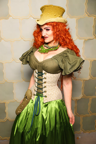 33. Petite Underbust Wench Corset in Brine Scallop - The Brine for Bunny Collection