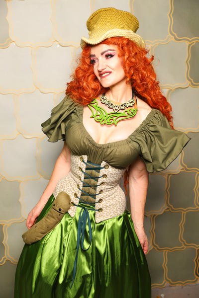 33. Petite Underbust Wench Corset in Brine Scallop - The Brine for Bunny Collection