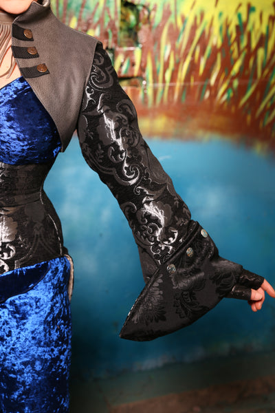 Detachable Buccaneer Sleeves in Black & Silver Medallion #15 - The Bells & Whistles Collection