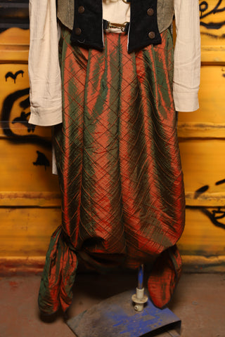 07. Pirate Pants in Two Tone Tangerine & Green Pintuck - THE SWASHBUCKLERS: PART 2