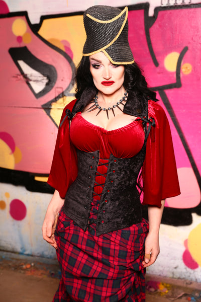 Vixen w/ Fold Over Collar in Black Scales  -"The Raven & Ruby Collection"- #50