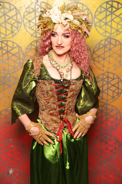 Elizabeth Corset in Antiquity Floral -  Bonfires, Blessings, and Blooms Collection