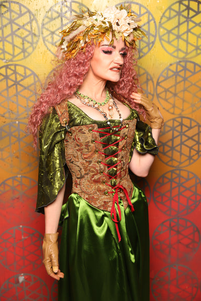 Elizabeth Corset in Antiquity Floral -  Bonfires, Blessings, and Blooms Collection