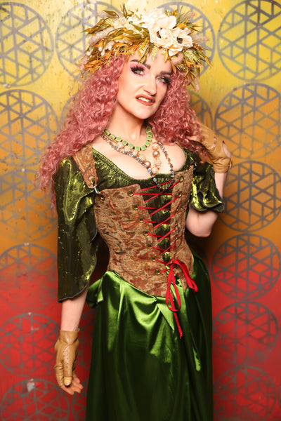 Elizabeth Corset in Antiquity Floral -  Bonfires, Blessings, and Blooms Collection