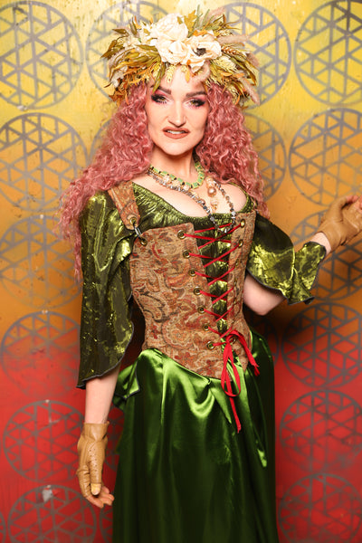 Elizabeth Corset in Antiquity Floral -  Bonfires, Blessings, and Blooms Collection