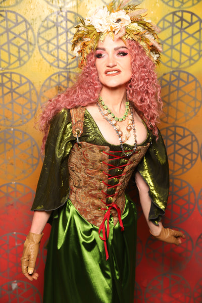 Elizabeth Corset in Antiquity Floral -  Bonfires, Blessings, and Blooms Collection