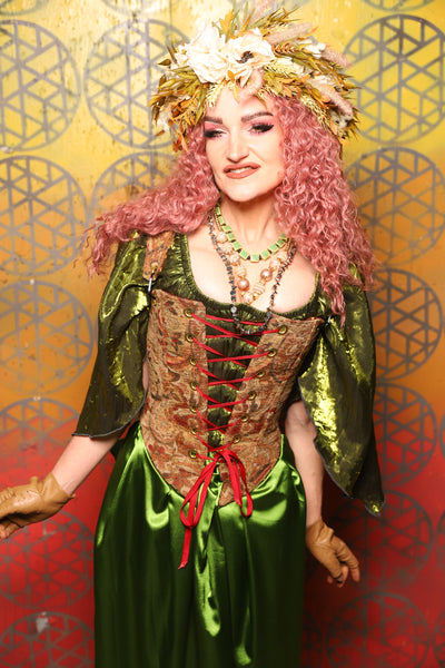 Elizabeth Corset in Antiquity Floral -  Bonfires, Blessings, and Blooms Collection